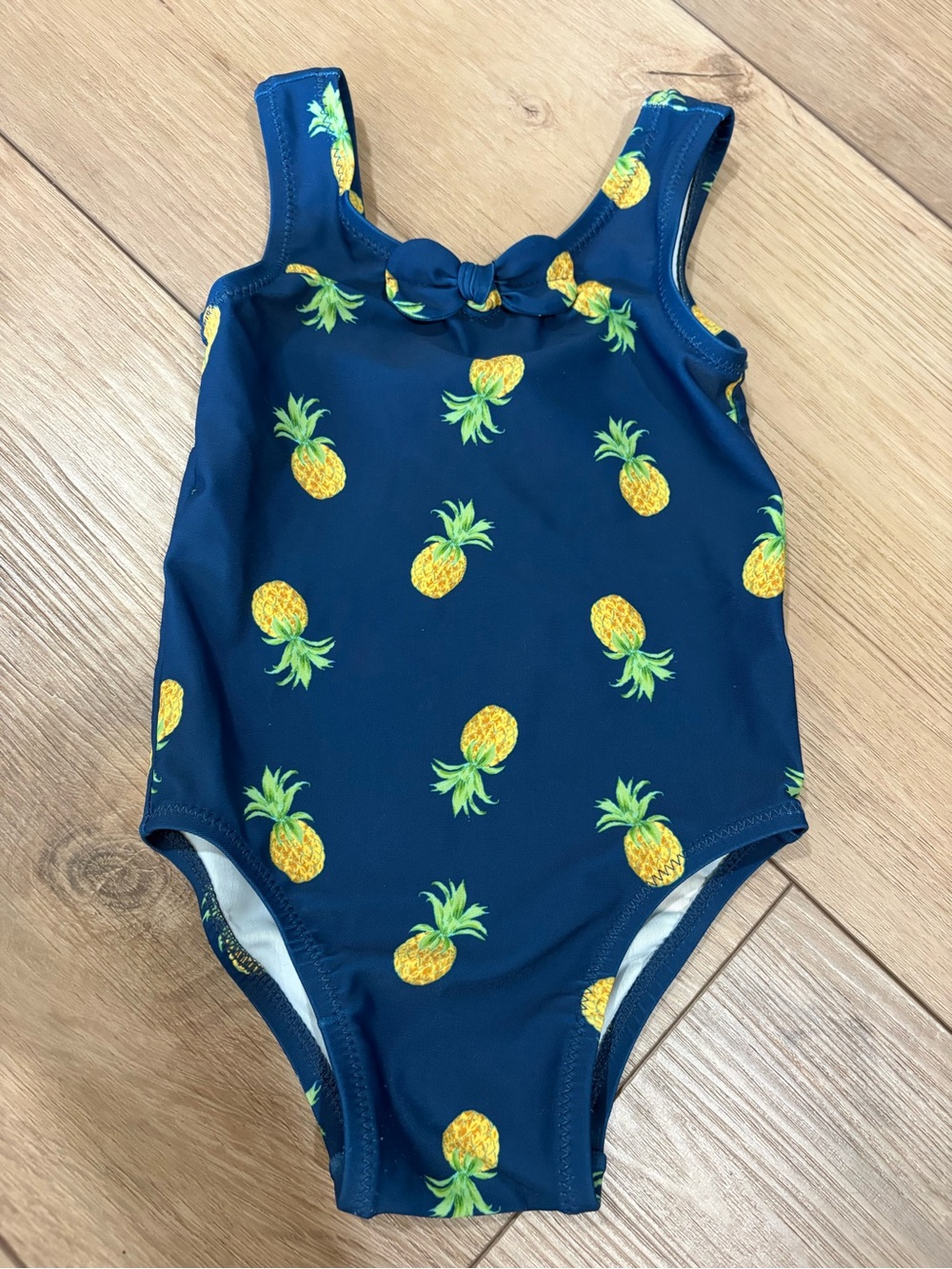 Pineapple Print Navy One-Piece Swimsuit
